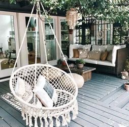 Macrame hammock hanging chair
