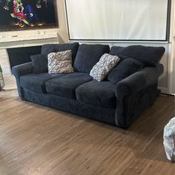 Plush Blue Sofa