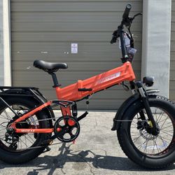 HEYBIKE Mars 3.0 Full Suspension Torque Sensor Folding Electric Bike In Orange 