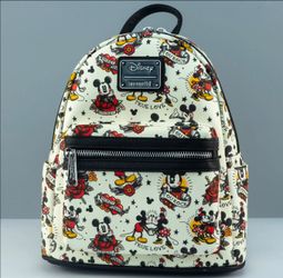Loungefly x Disney Mickey Mouse Tattoo Art Mini Backpack
