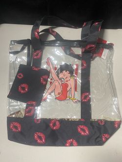 Betty Boop Clear Tote Bag with Pouch