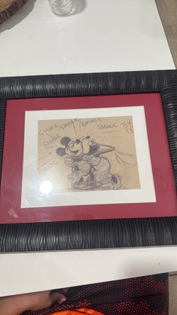 Framed Mickey Mouse Sketch Print