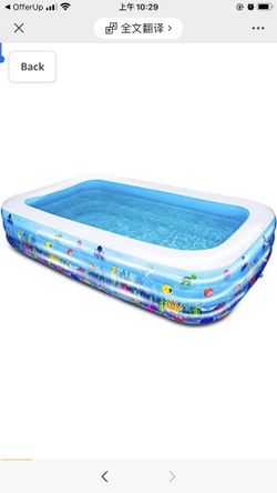 sterOutdoor Inflatable Swimming Pool, 100"x 66"x 23", Full-Sized Above Ground Kiddle Family Lounge Thickened Pool for Adult, Kids, Toddlers, Blow Up f