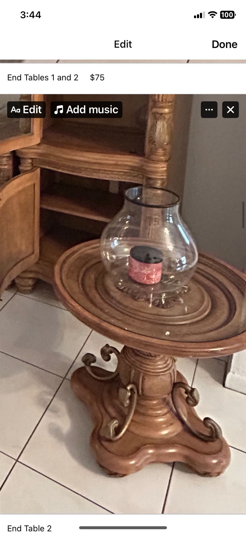 Two Round End Tables
