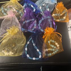 Natural Stone Charm Bracelet Cross Beaded Handmade Christian Gift Jewelry