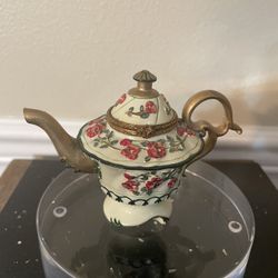 NINI Canterbury Hinged Teapot Trinket-Keepsake Box 3.75”