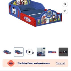 Marvel Spidey and His Amazing Friends Sleep and Play Toddler Bed with Built-In Guardrails $40