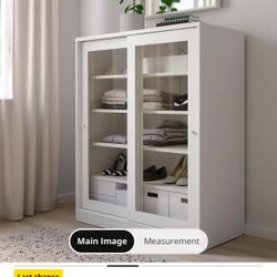 IKEA Cabinet with Glass Doors White 4 Shelves