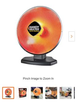 Handy Heater Heatwave Heat Dish Parabolic Space Heater – 1500W Ceramic Electric Dish w/Oscillation - 2 Heat Modes, Auto Shut-Off & Tip-Over Protection