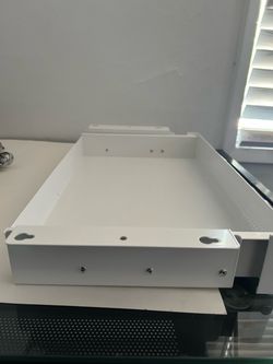 White Metal Mounting Tray with Keyhole Slots