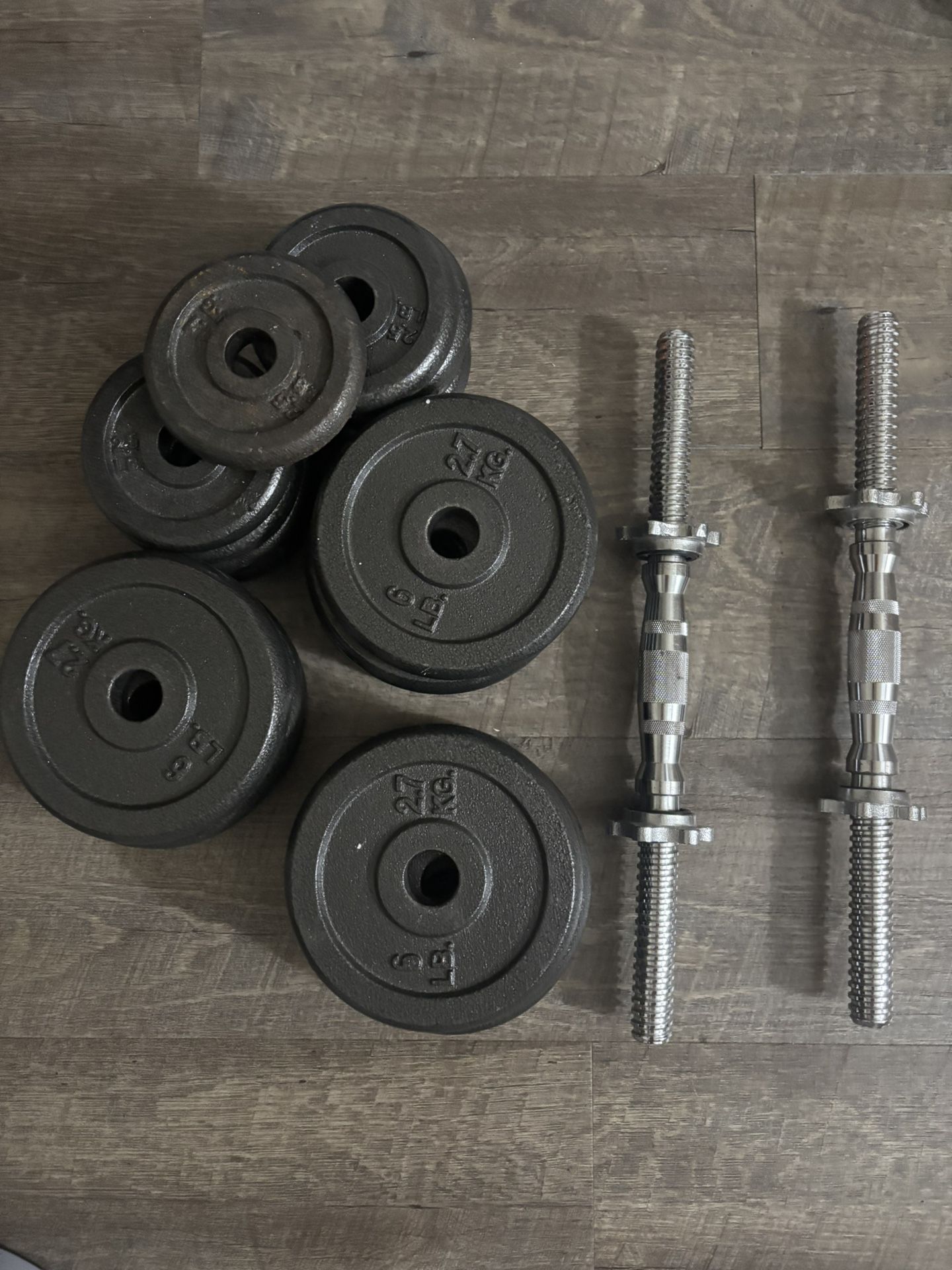 Adjustable Dumbbell Set w/ Bars – Cast Iron Plates