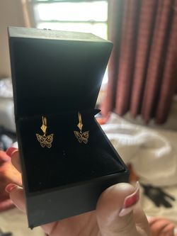 14k butterfly earrings