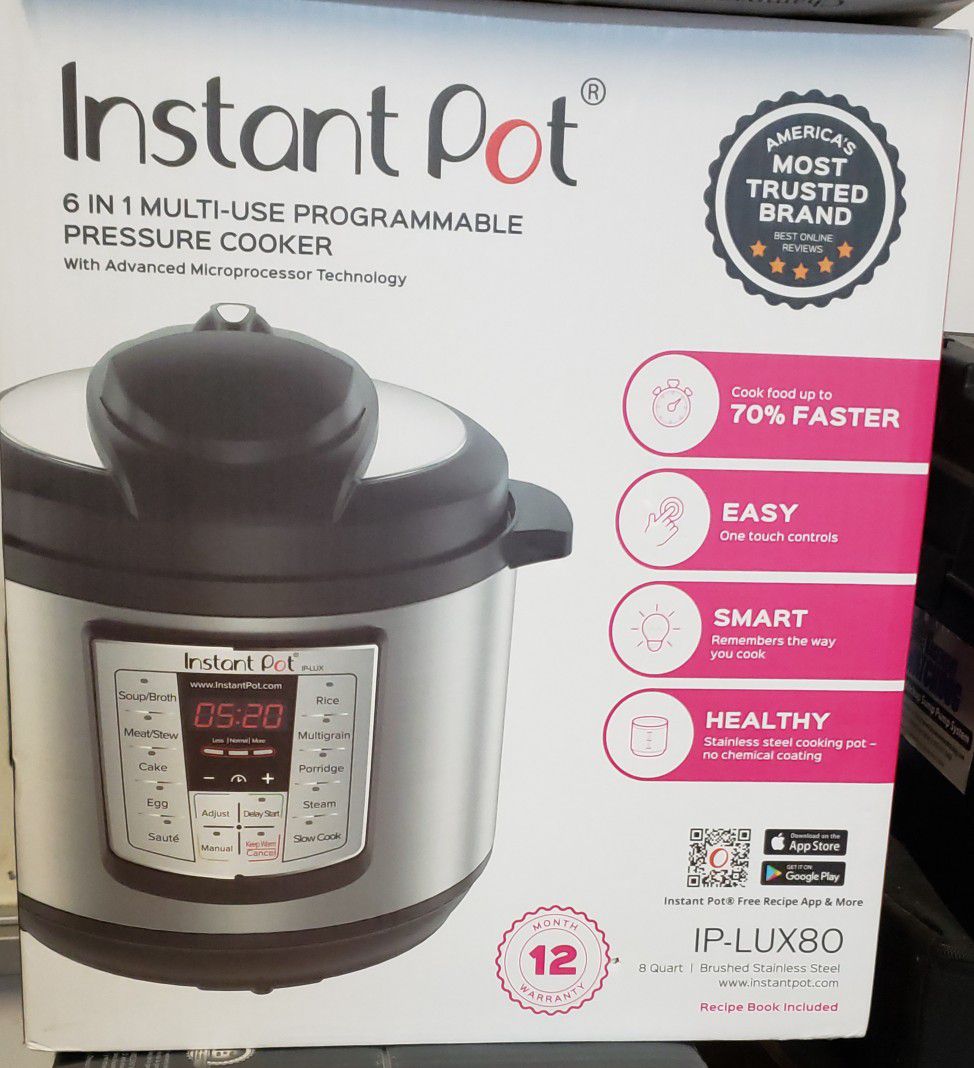 Instant Pot LUX80 8 Qt 6-in-1 Multi- Use Programmable