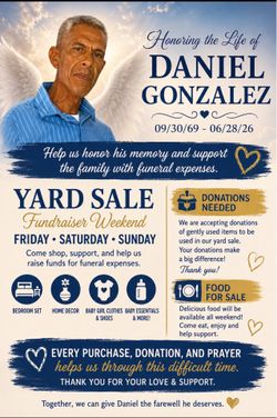 Yard sale & food sale 7/17,18,&19 !