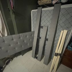 Full Size Tufted Bed Frame + Mattress & Box Spring - Great Condition