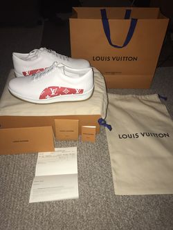 Supreme Louis Vuitton white Monagram sneakers