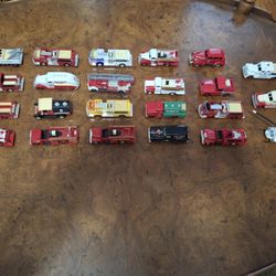 Vintage Die-cast Fire Engines and Helicopter Collection