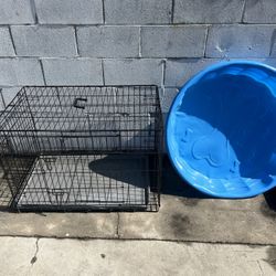Large Dog Crate. And Doggy Pool