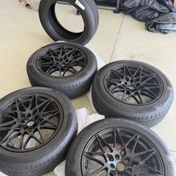 18” Black Wheels & Continental Tires – Fits BMW/Audi / VW / Mercedes (5x112) + Extra Tire
