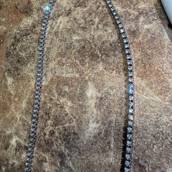 Silver Rhinestone Tennis Chain