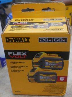 DeWalt Flexvolt 20/60V MAX Battery Pack - Pack of 2 (‎DCB606-2) 6AH NEW . F(contact info removed)2.