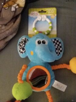 Plush with clip and mirror