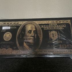 IKONICK “Gold Standard” $100 Bill Canvas Wall Art - 15” x 30” (Brand New)
