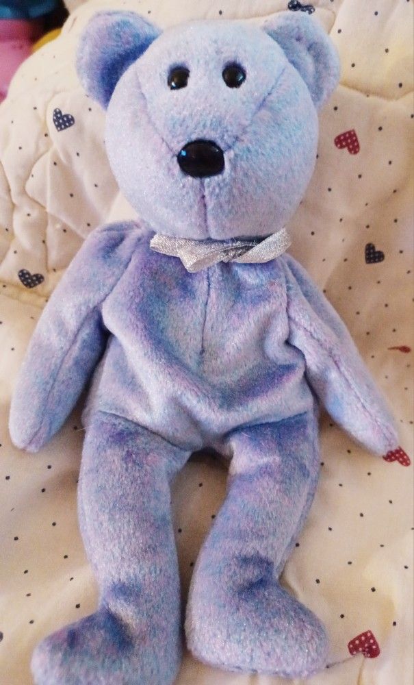 Chubby 2 Beanie Baby Purple Bear
