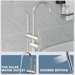 Freestanding Tub Filler Bathtub Faucet Stand Alone
