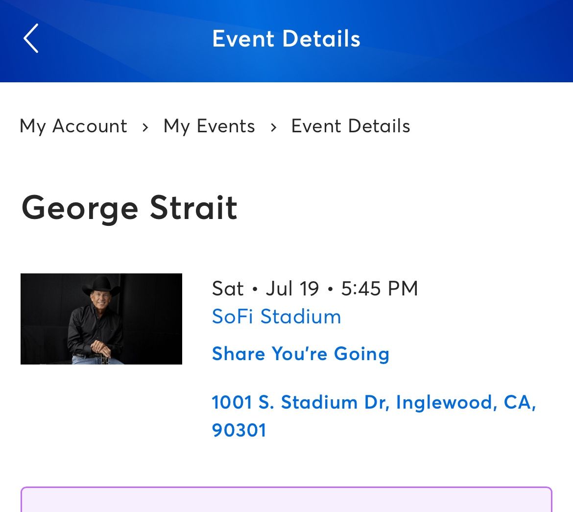 George Strait/chris Stapleton Sofi Tickets