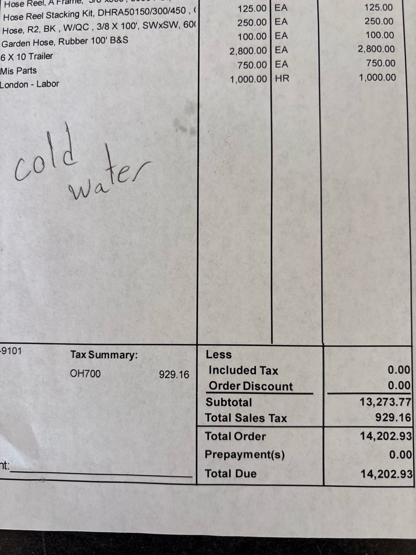 Pressure washer Hot & Cold