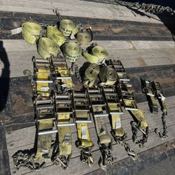 Heavy-Duty Ratchet Strap & Chain Binder Set – Flatbed / Cargo Securement Kit