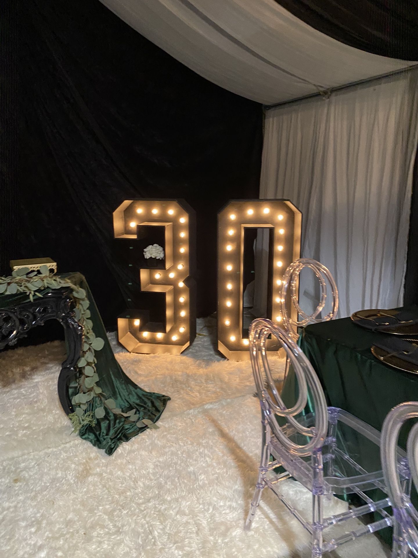 Marquee Numbers With Lights