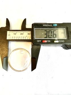 Watch Crystal Plexi Glass For OMEGA with Date, Gold  tensioner ring 30,6mm.