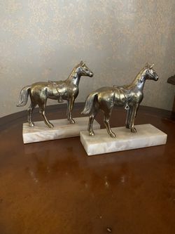 Brass Horse Bookends