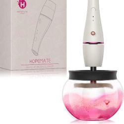 All in 1 Makeup Brush Cleaner, HOPEMATE Electric Makeup Brush Spinner Dryer Cleaning Machine, Cleanse Cosmetics, Dusts of Makeup Brushes