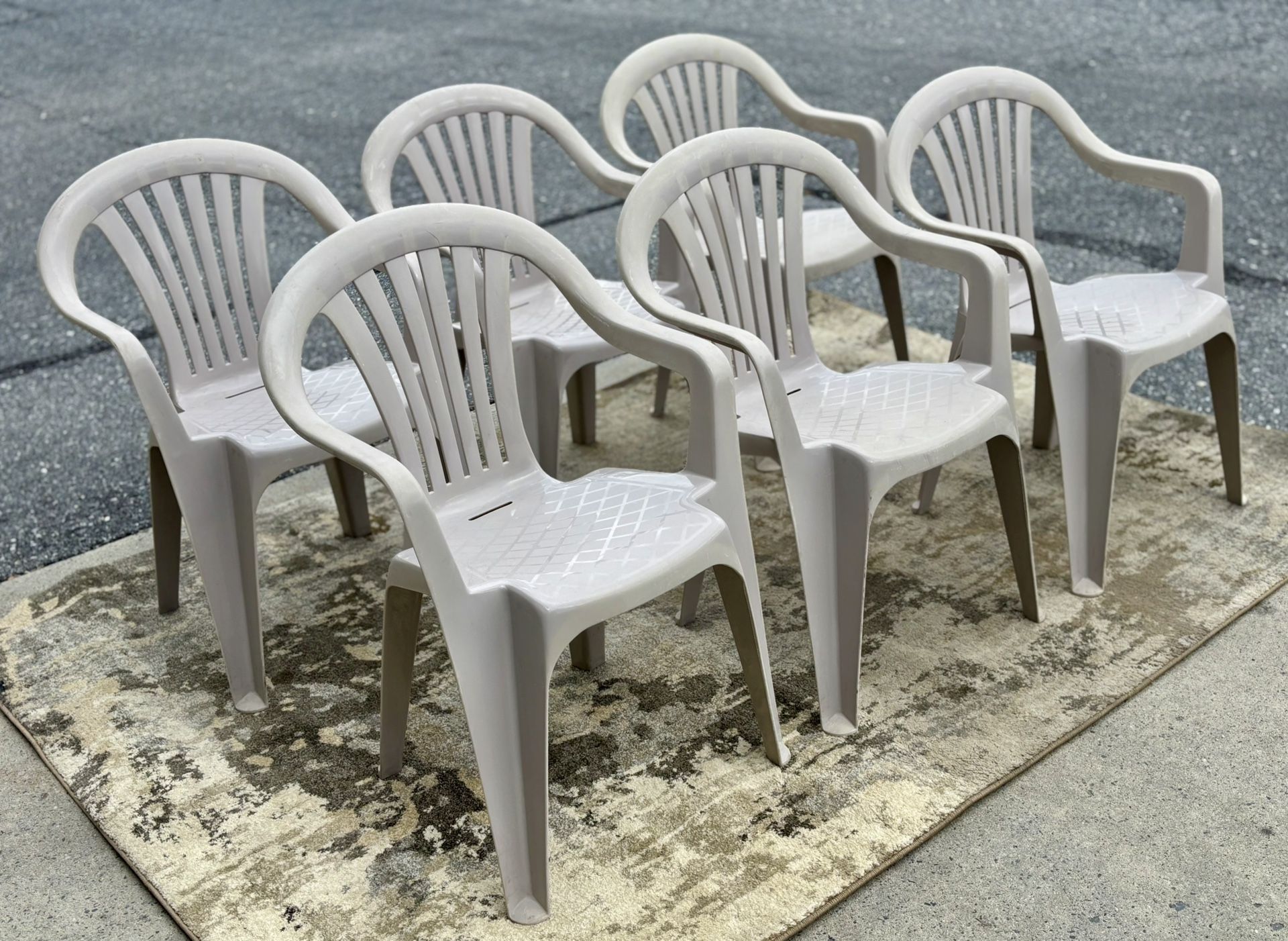 Resin Frame High-Back Stackable Chairs - Set Of 6
