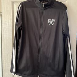 Men’s Raiders Black Sport Fleece Full-Zip Jacket, Size Medium 