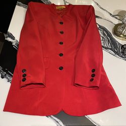 Silk Red Blazer 