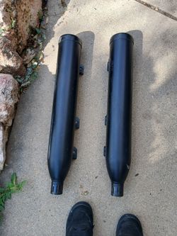 Slip on muffler for a Indian scout bobber