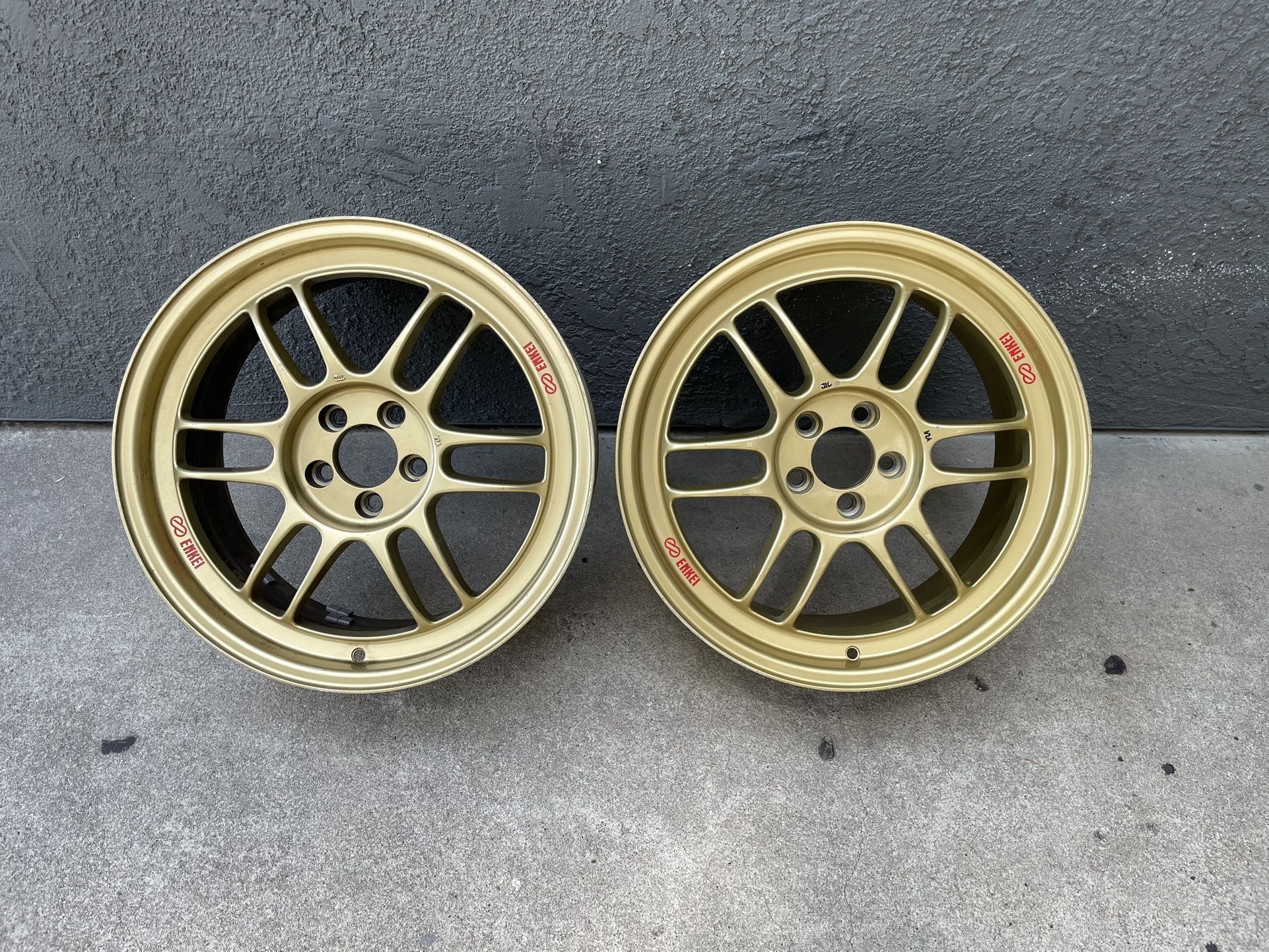 (2) Pair of 17 Inch Enkei RPF1 Rims Wheels Made In Japan