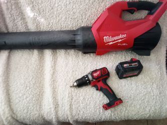 Milwaukee blower /drill/ with m18 5.0 lithium battery