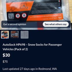 Autosock For Monteban + Shipping 