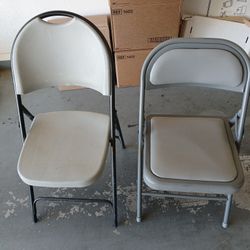 Two Outdoor/ Outside /Balcony /Porch /Veranda /Patio Folding Padded Metal Chairs  - $18

