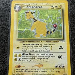 Ampharos Holo Pokemon Card 