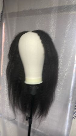 V part human hair wig