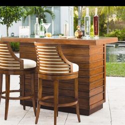 Tommy Bahama barstools and high table
