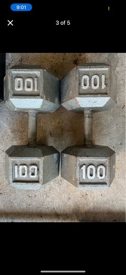 Hex 100lb Dumbells Pair