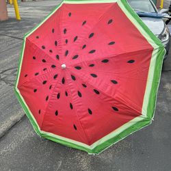 35” Round Beach Umbrella Outside Summer Family Beach Sand/GrassSun