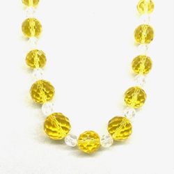 Vintage Citrine Crystal Necklace 